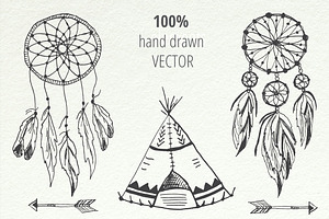 Handsketched Tribal Boho Set