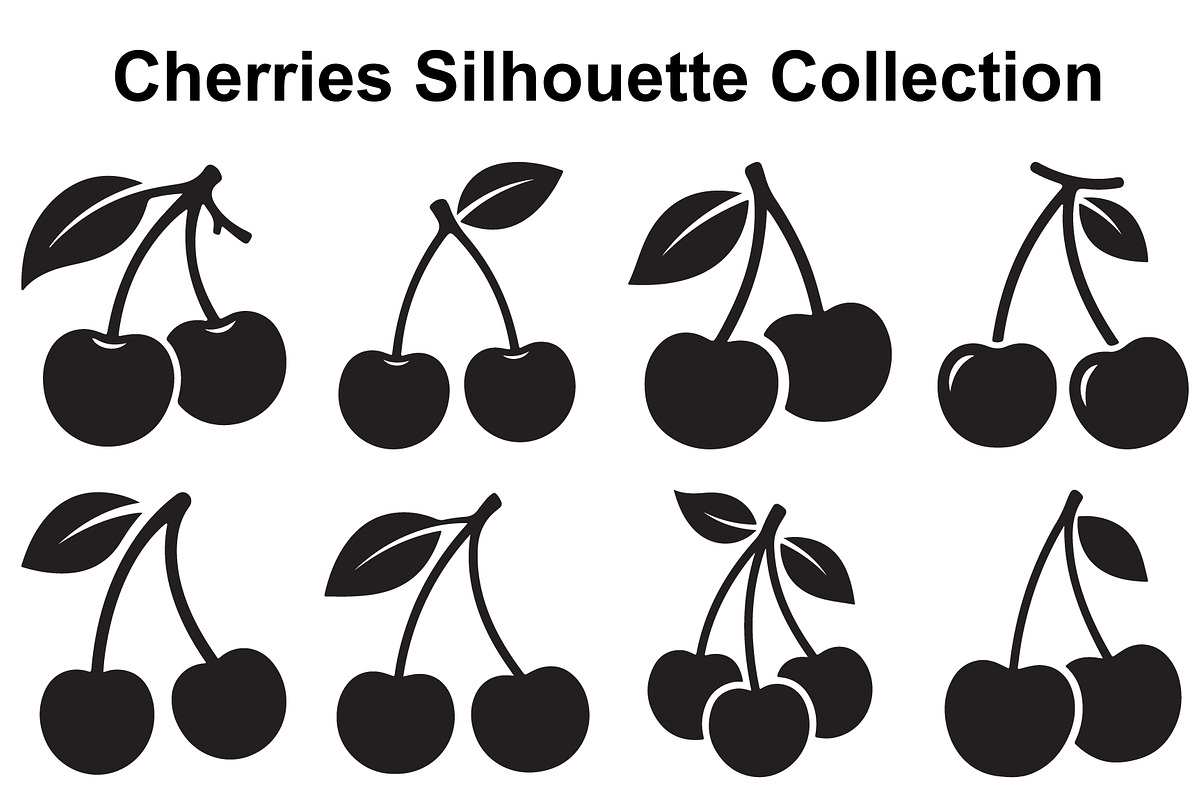 Cherry Stem Silhouette Set, an Object Graphic by Designer_Momina (Photo 1 of 3)