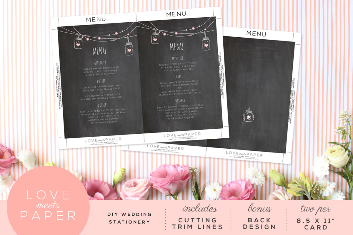 Wedding Menu M1018, a Card Template by Love Meets Paper (Photo 2 of 2)