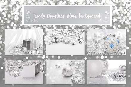 Trendy Christmas Silver background, a Holiday Photo by Alim Yakubov