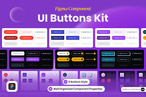 Figma Component - UI Buttons Kit, an UI Kit Template by SLAB! Design