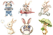 Cute Bunny Clipart Bundle, an Illustration by Pixels.Craft (Thumbnail 4 of 7)