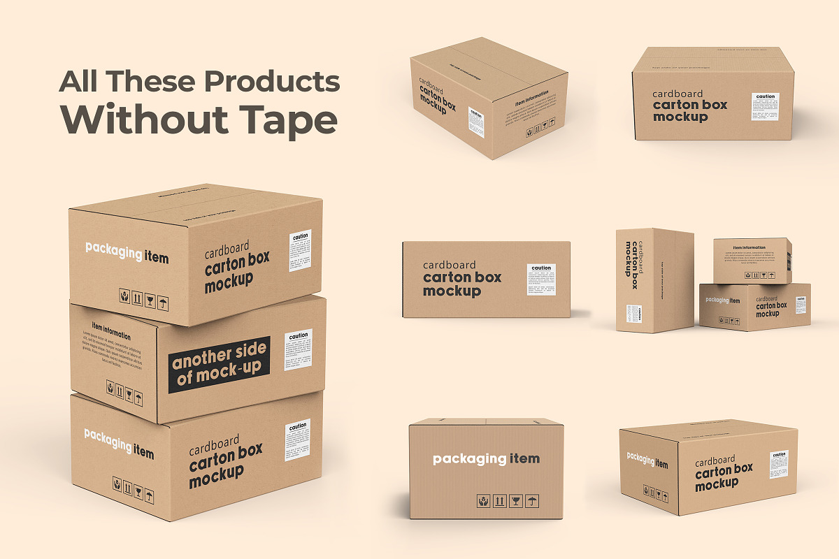 Rectangle Carton Box Mockup, a Packaging Mockup by Ram Studio LLC (Photo 3 of 9)