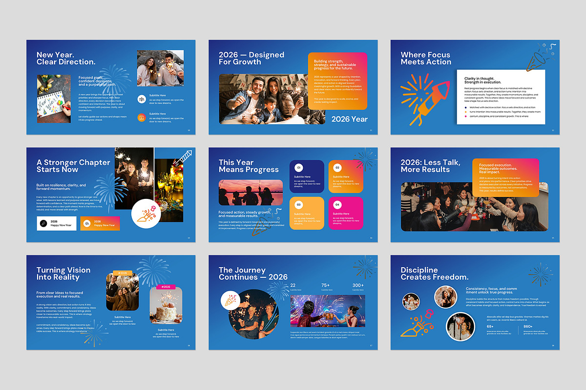 Happy New Year Presentation Template, a Presentation Template by Creatiya Type (Photo 7 of 8)