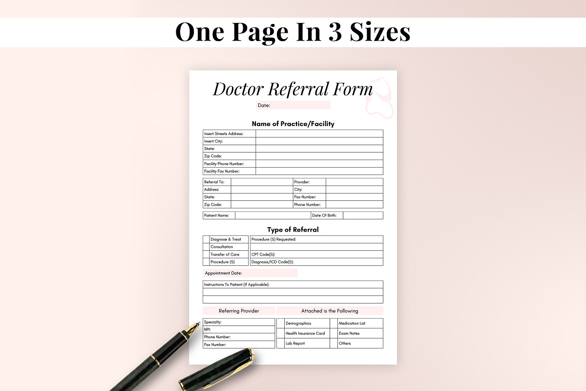 Printable Doctor Referral Form, a Print Template by Snapybiz (Photo 6 of 8)