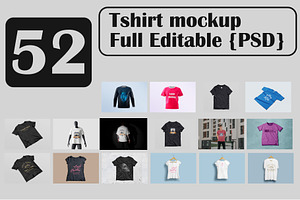 52 T-shirt Mockup Design PSD