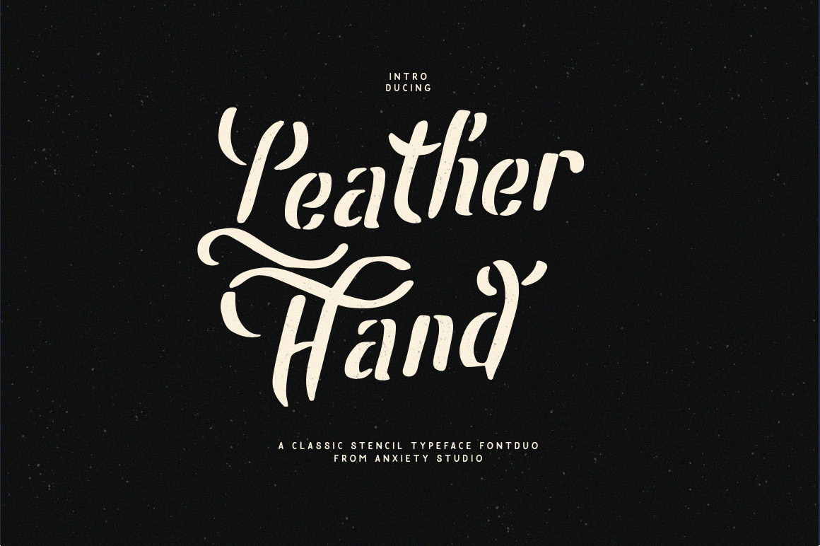 Leatherhand Stencil Fontduo, a Sans Serif Font by Anxiety Studio