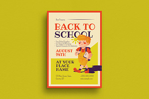 Retro Back To School Event Flyer, a Flyer Template by Guuver
