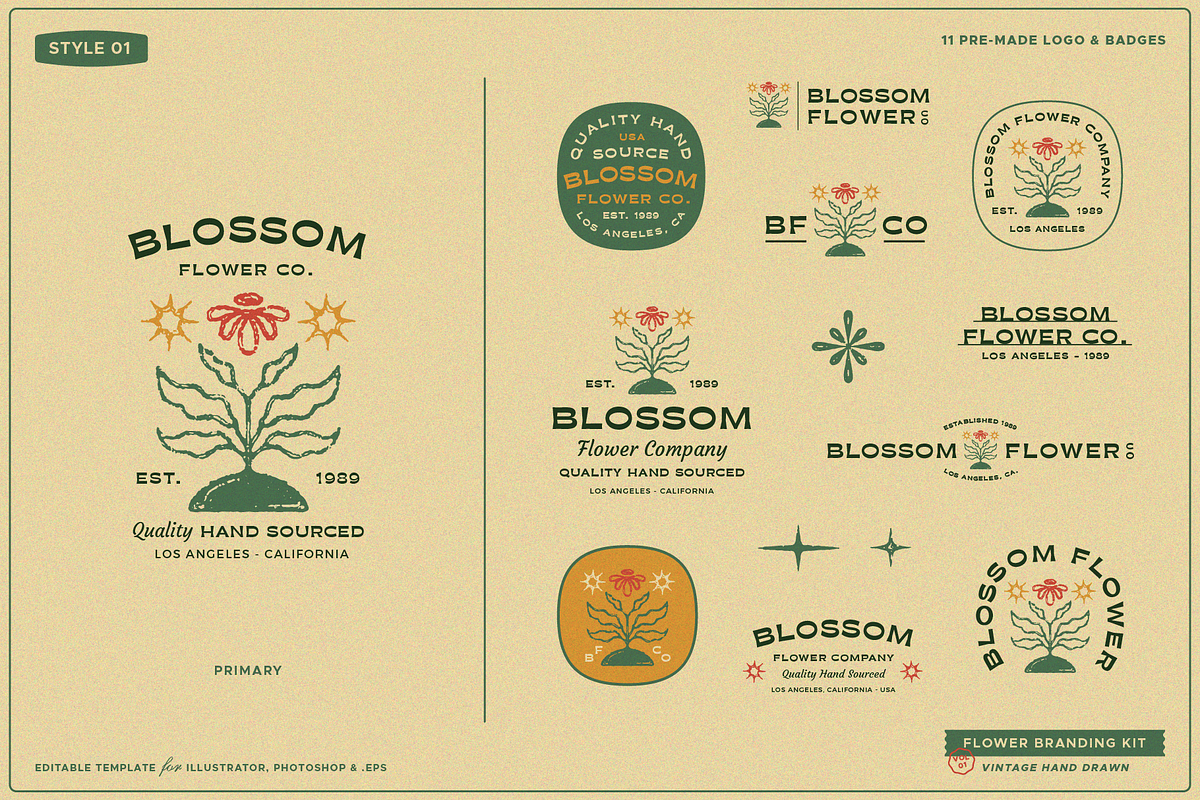 Flower Branding Kit, a Branding & Logo Template by Refolve Design (Photo 2 of 26)