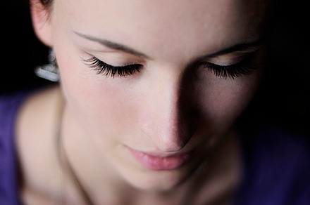 Girl marco portrait with long lashes stock photo containing attractive and
