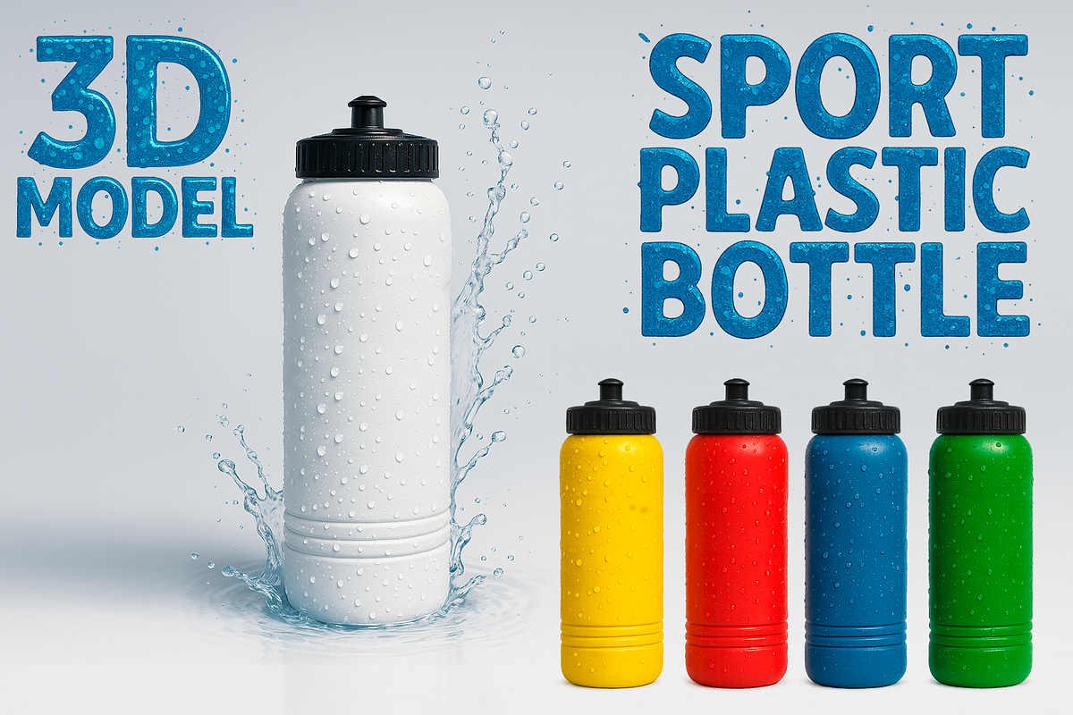 Sport Plastic Bottle 3D Model, an Object 3D Model by Casa Mandarina (Photo 1 of 6)