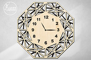 CLOCK WALL POLYGONAL Multilayer File, a Templates & Theme by LaserCutano (Thumbnail 2 of 5)
