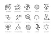 Team Work Line Icons, an Object Illustration by Tettygreen (Thumbnail 2 of 3)
