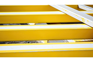 beam yellow white construction lines, an Industrial Photo by pikepicture