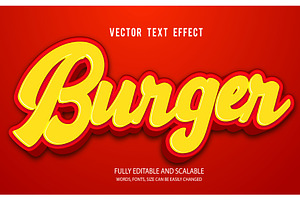 Burger Vector 3d Editable Text Effec