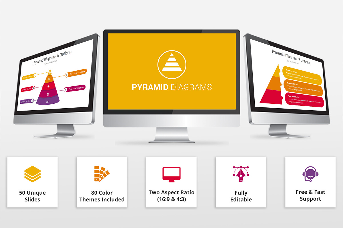 Pyramid Diagrams PowerPoint template, a Presentation Template by GraphicStan (Photo 2 of 8)