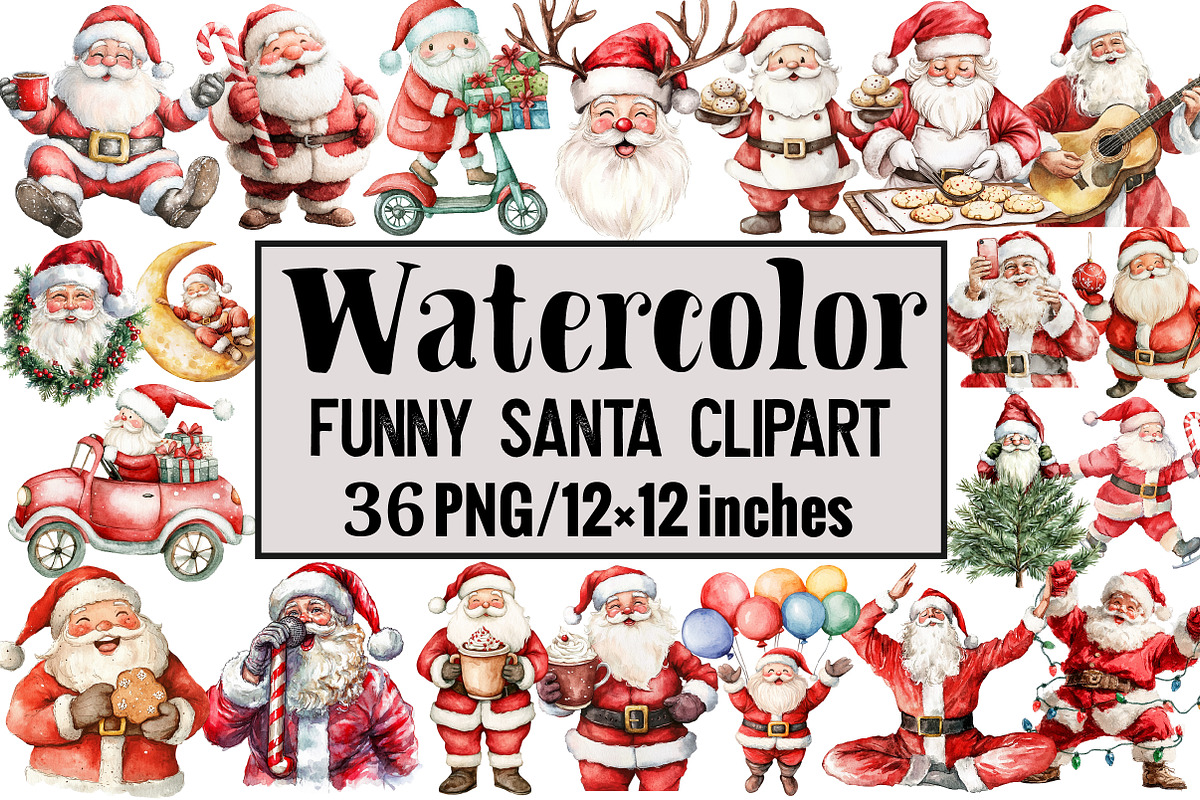 Funny Santa Clipart, an Illustration by Design Market (Photo 1 of 4)