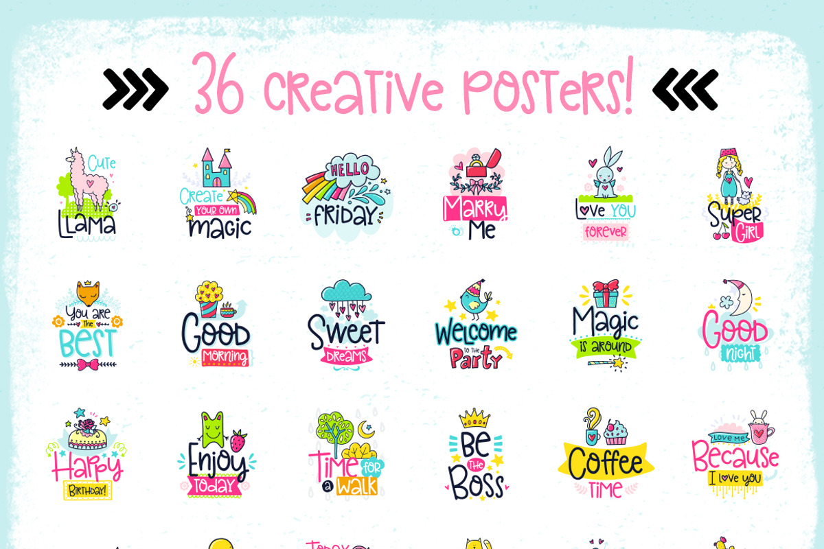 36 Funny Color Cards with Quote, a Card Template by Velliniki (Photo 3 of 7)