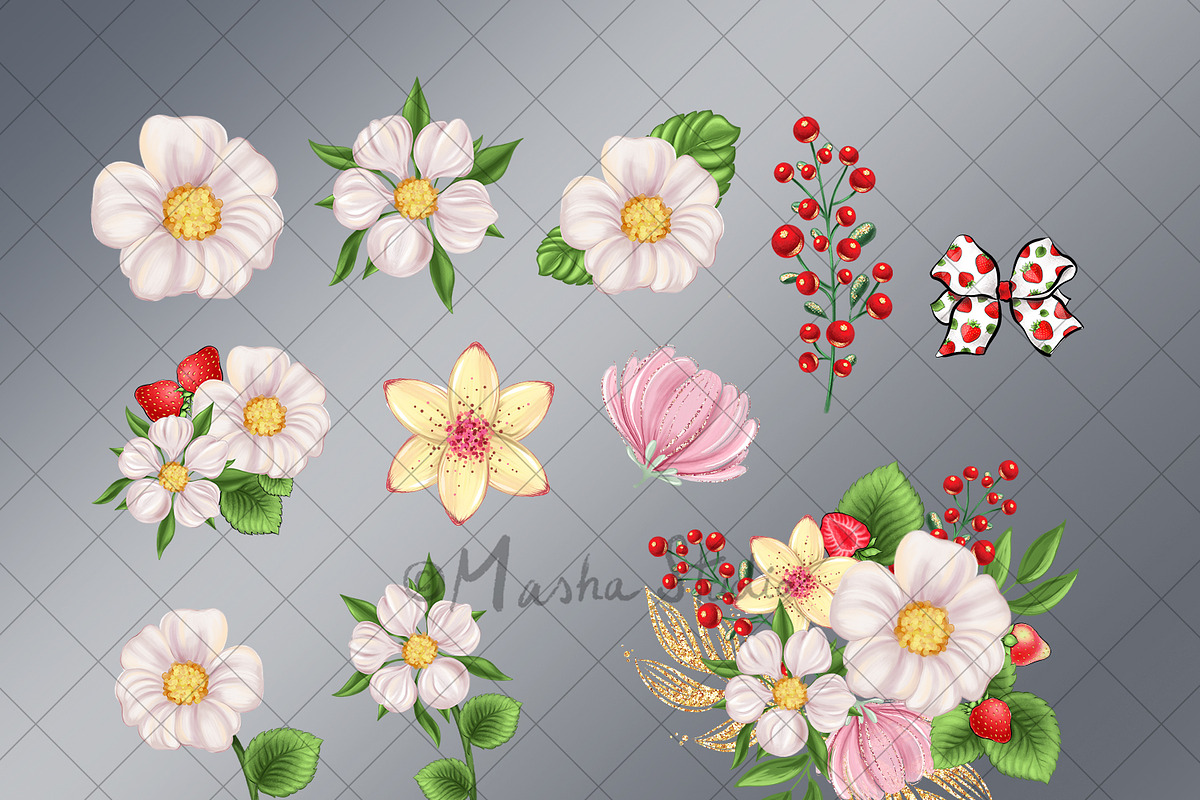 Strawberry Clipart, an Illustration by Masha  Studio (Photo 6 of 10)