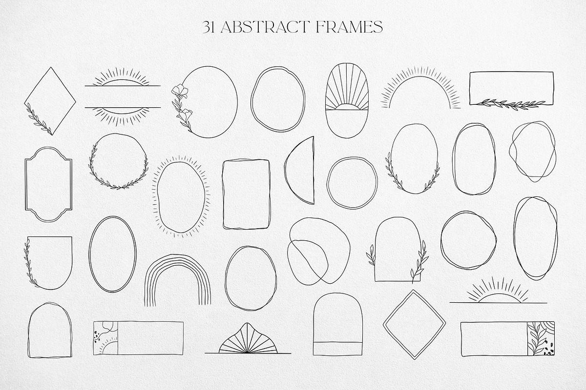 Abstract logo elements & frames, a Branding & Logo Template by Michèle Kae (Photo 3 of 10)