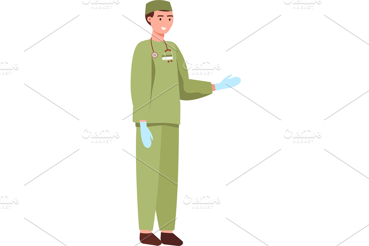 doctor surgeon in uniform and rubber, a Healthcare Illustration by vectorpointstudio