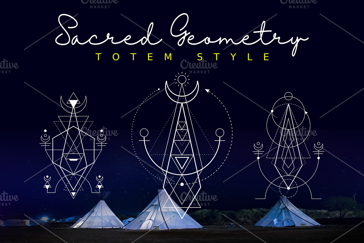 Sacred Geometry : Totem Style Bundle, an Illustration by azhartz (Photo 1 of 5)