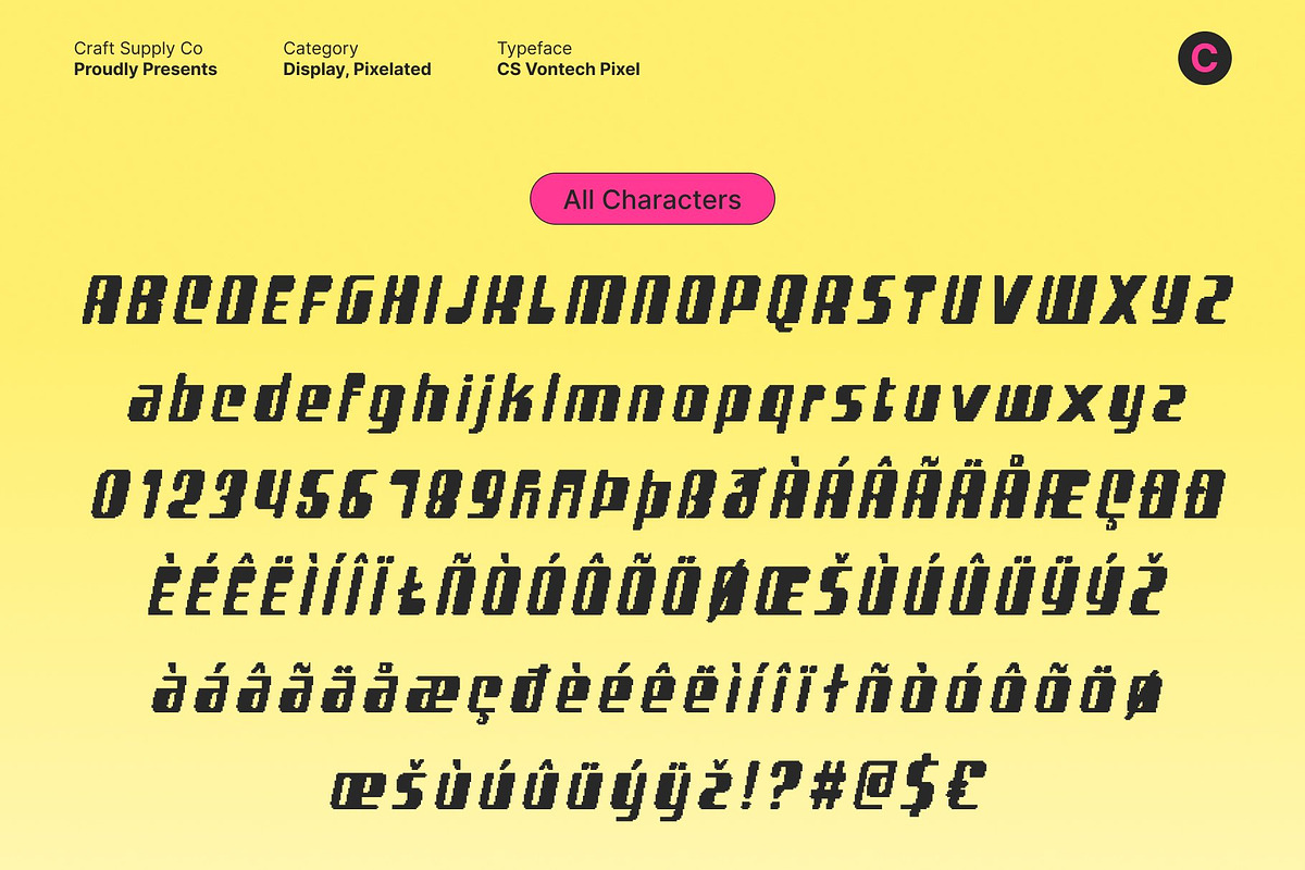 CS Vontech Pixel, a Sans Serif Font by Craft Supply Co. (Photo 8 of 8)