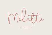 Melatti - Handwritten Font, a Script Font by Awanstudio (Thumbnail 1 of 8)