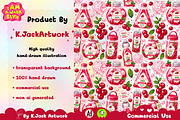 Cute Cranberry Soda Seamless Pattern, a Background Graphic by K.JackArtwork (Thumbnail 3 of 8)