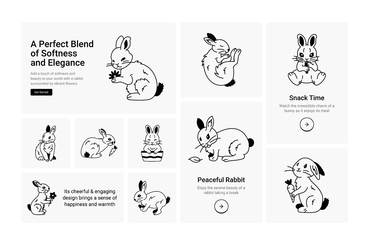 Bunny Drawing Icons, an Outline Icon by Prosymbols (Photo 4 of 5)