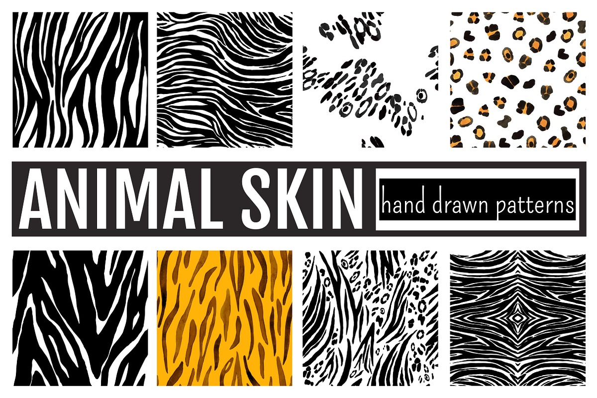 Animal skin hand drawn patterns, a Background Graphic by Julycolor (Photo 1 of 3)