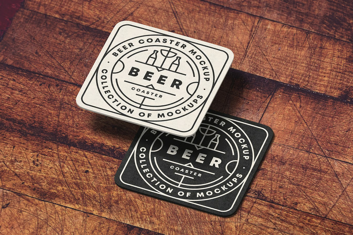 Beer Coaster Mock-up, an Advertising Mockup by zippypixelstudio (Photo 10 of 15)