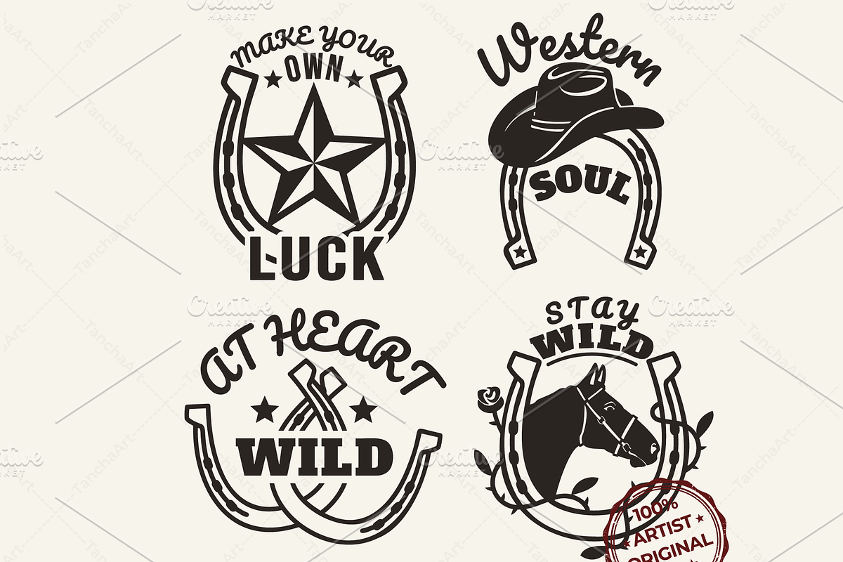 Western SVG Bundle Horseshoes PNG, a Graphic by TanchaArt (Photo 1 of 11)