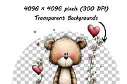 Valentine Lovers Whimsical Animals, an Illustration by one-touch (Thumbnail 12 of 13)