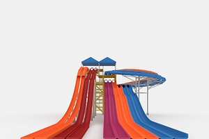 3D Model Waterpark Slide 14