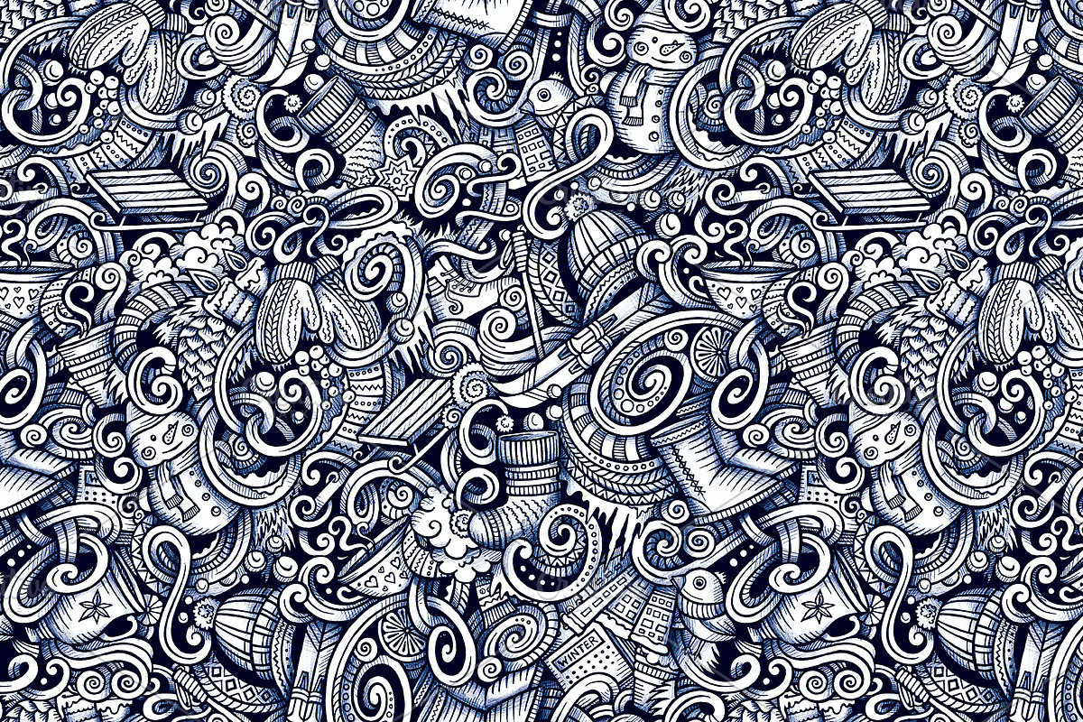 Winter Graphics Doodles Patterns, a Decorative Illustration by BALABOLKA (Photo 5 of 6)