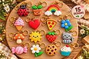 Kawaii Food Keychain STL Bundle, a Food & Drink 3D Model by Layerology (Thumbnail 2 of 3)