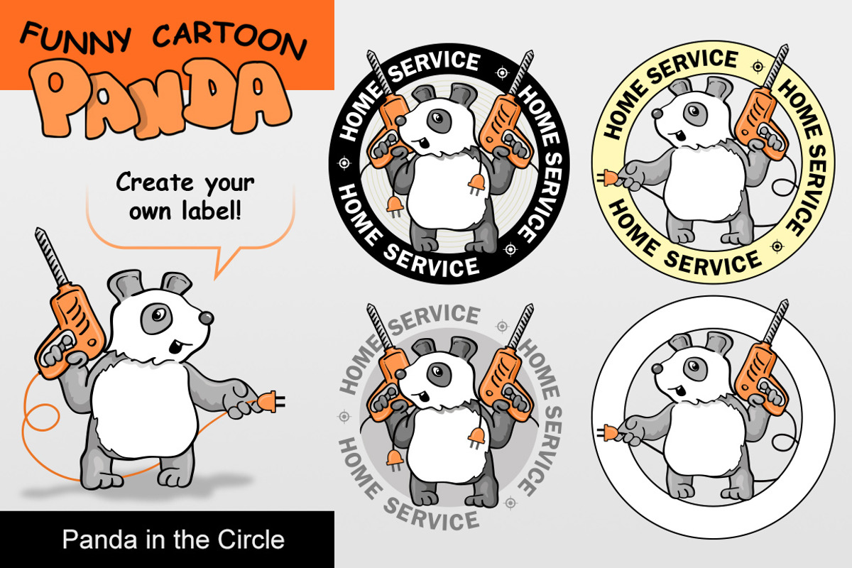Funny Vector Pandas - Doodle Style, an Animal Illustration by Savgraf (Photo 3 of 6)