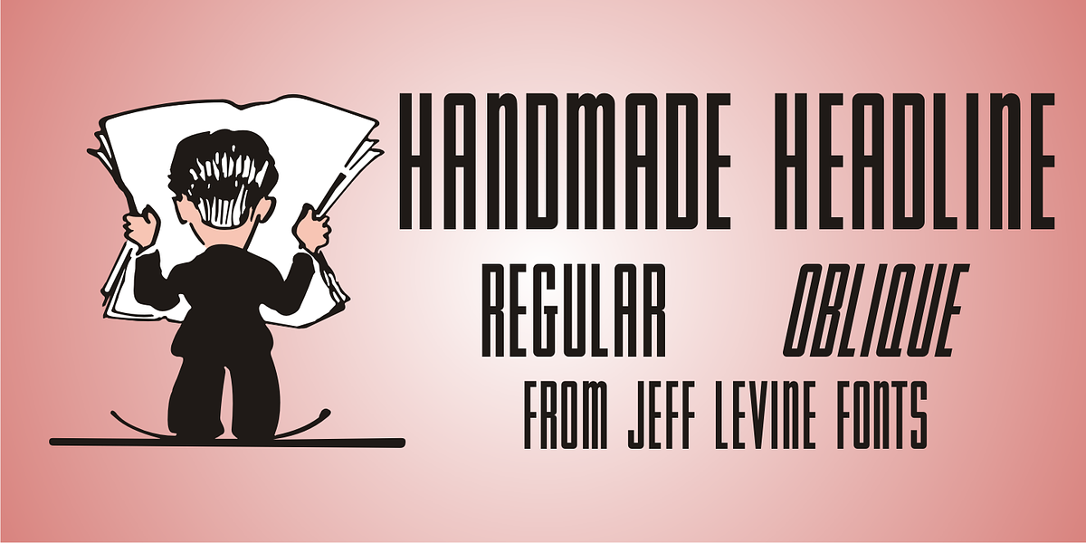 Handmade Headline JNL, a Sans Serif Font by Jeff Levine Fonts