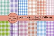Watercolor seamless plaid pattern, an Illustration by Designworld (Thumbnail 1 of 5)