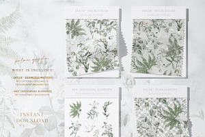 White Birds & Flowers Paper Pack