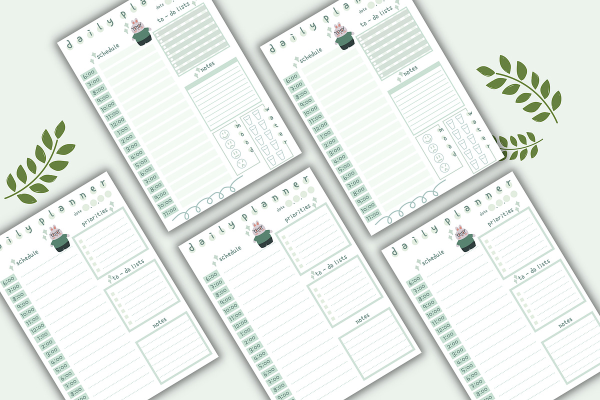 Daily Planner Templates, a Stationery Template by Journal w Sushii (Photo 2 of 3)