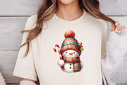 Watercolor Christmas Snowman Animal, an Illustration by DreamCafeArt (Thumbnail 4 of 6)