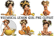 Whimsical Lemon Girl PNG Clipart, an Illustration by OK Design (Thumbnail 2 of 6)