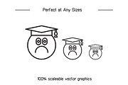 Bored and Moody Student Emoticon Set, an Outline Icon by Designfour (Thumbnail 7 of 7)