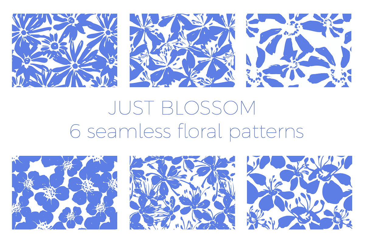 JUST BLOSSOM (6 patterns), a Texture Illustration by Bonfloret Studio (Photo 1 of 7)