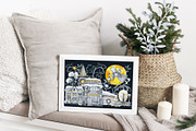 Christmas winter houses, city scene, an Illustration by Artmanata (Thumbnail 14 of 17)