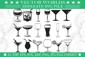 Martini Glass Svg, Glass Svg, an Object Graphic by VectorWorlds