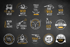 Set Of Vector Wild West Icons