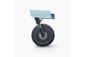 an airplane wheel side view on white, a Transportation Illustration by IfH